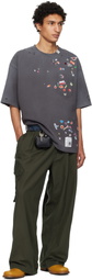 Maison MIHARA YASUHIRO Gray Kids Sticker Printed T-shirt