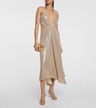 Dodo Bar Or Sequined gathered midi dress