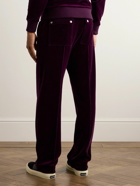 TOM FORD - Straight-Leg Cotton-Blend Velour Track Pants - Purple