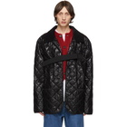 Maison Margiela Black Quilted Glossy Coat