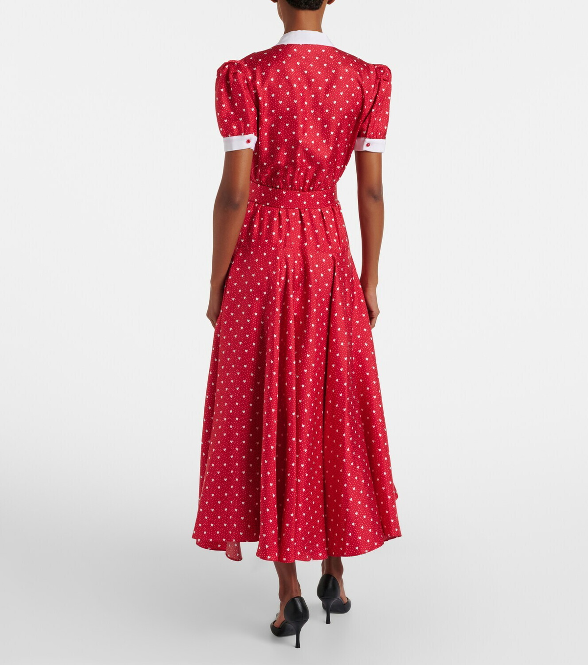 Rodarte Printed silk twill midi dress