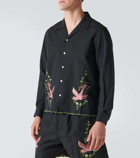 Bode Rosefinch embroidered linen shirt