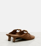 Loewe Pebble 45 leather mules