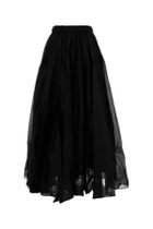 Black Cotton Blend Skirt