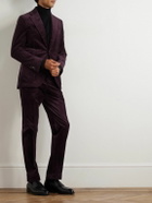 De Petrillo - Posillipo Slim-Fit Cotton-Blend Corduroy Suit Jacket - Burgundy