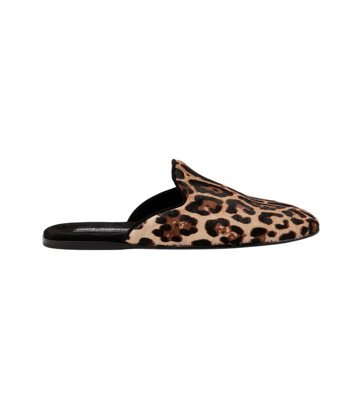 Photo: Dolce&Gabbana Leopard-print calf hair mules