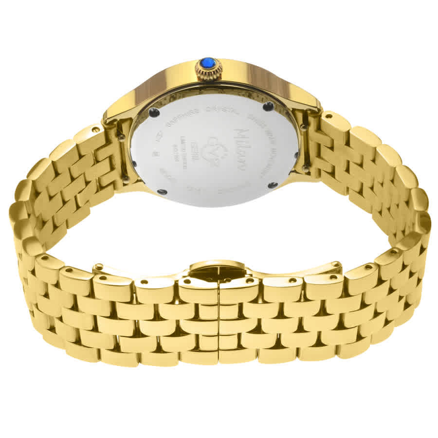 GV2 by Gevril Milan Quartz Diamond White Dial Ladies Watch 12161B