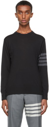 Thom Browne Navy Merino Wool 4-Bar Sweater