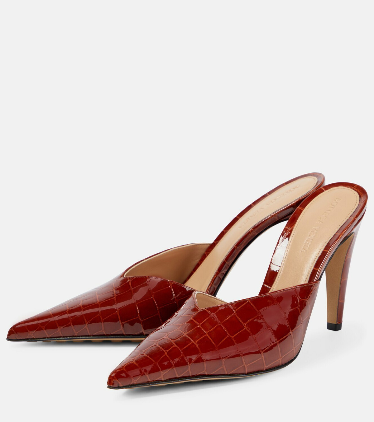 Bottega Veneta - Punta croc-effect leather mules Bottega Veneta