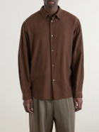 ATON - Cotton and Silk-Blend Shirt - Brown