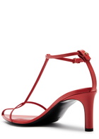 Jil Sander High 65 Leather Sandals Red