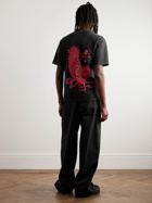 Reese Cooper® - Eagle Logo-Print Organic Cotton-Jersey T-Shirt - Black