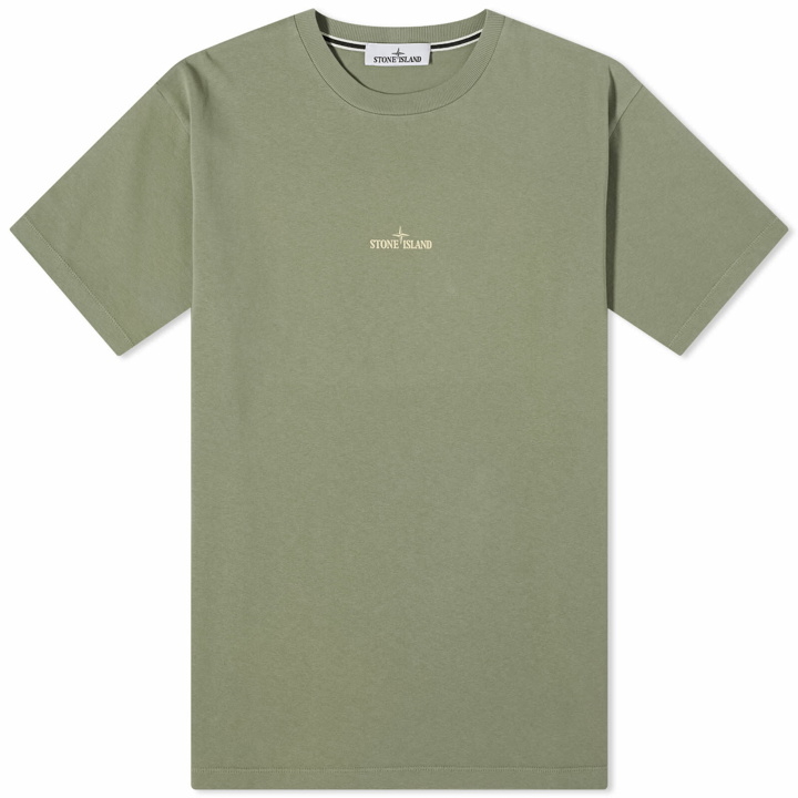 Photo: Stone Island Men's Camo One Badge Print T-Shirt in Sage