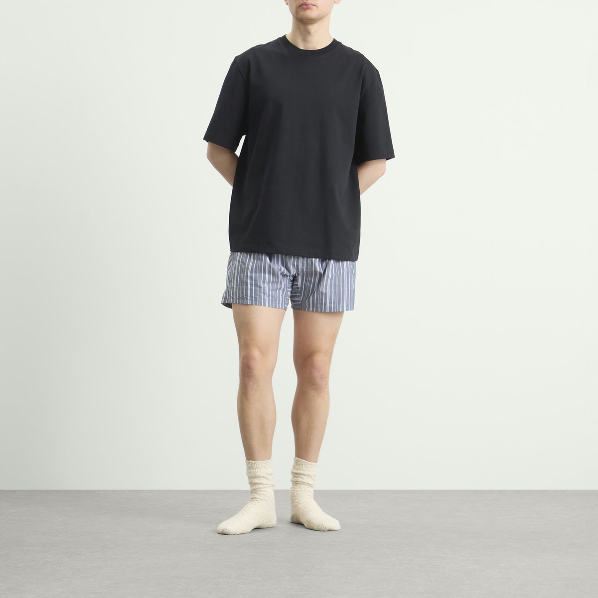 Calvin Klein Men's Heritage Cotton Poplin Sleep Short in Majorca Stripe Speakeasy