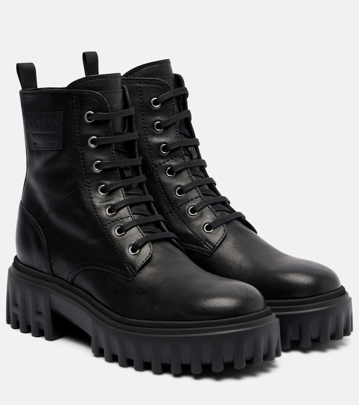 Hogan H700 leather combat boots