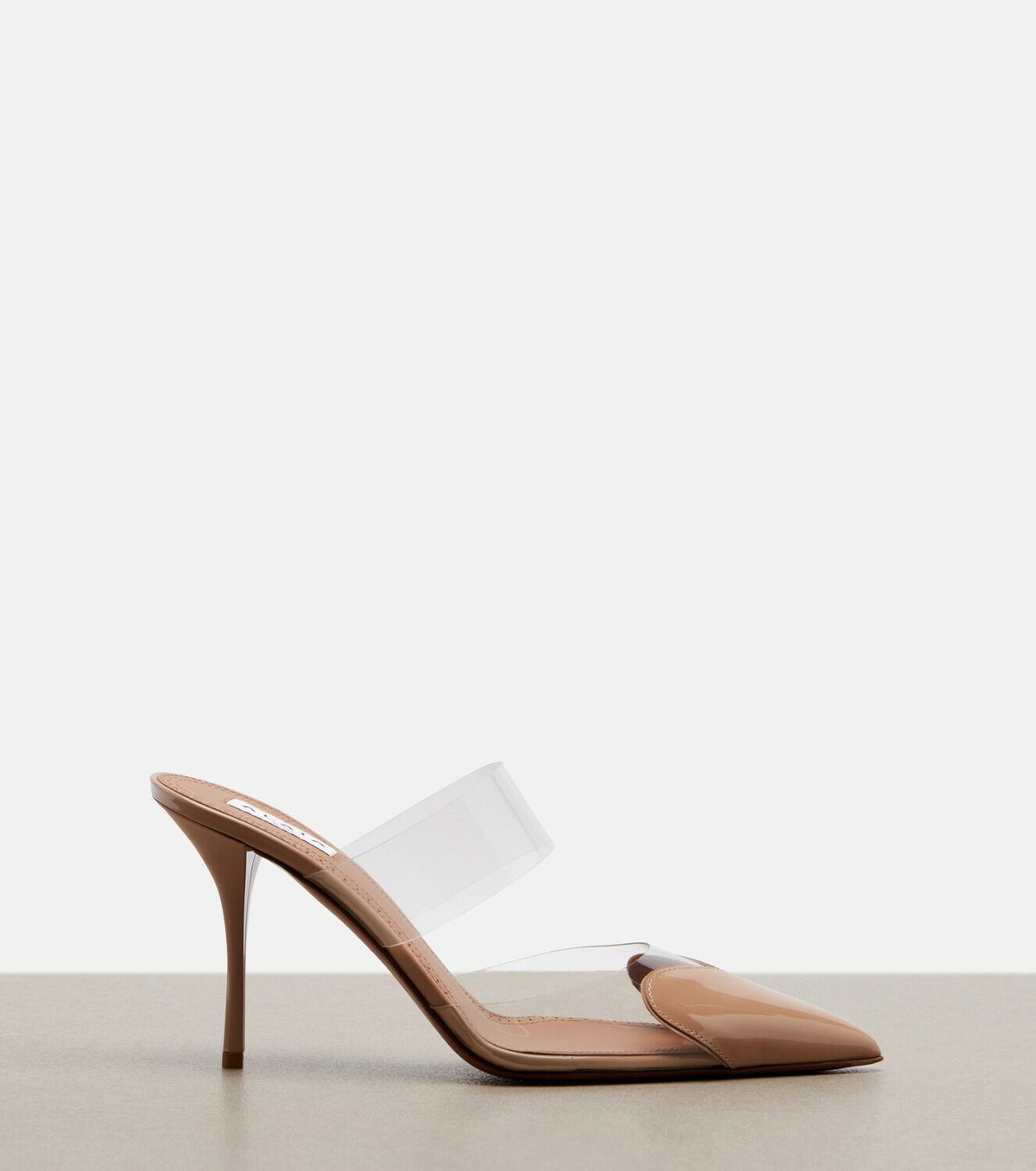 Alaïa Le Cœur patent leather and PU mules