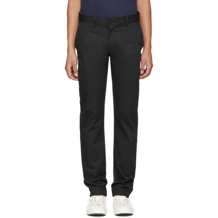 Photo: Naked and Famous Denim Black Slim Chino Trousers 