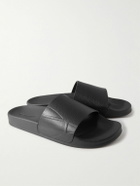 Frescobol Carioca - Humberto Debossed Full-Grain Leather Slides - Black