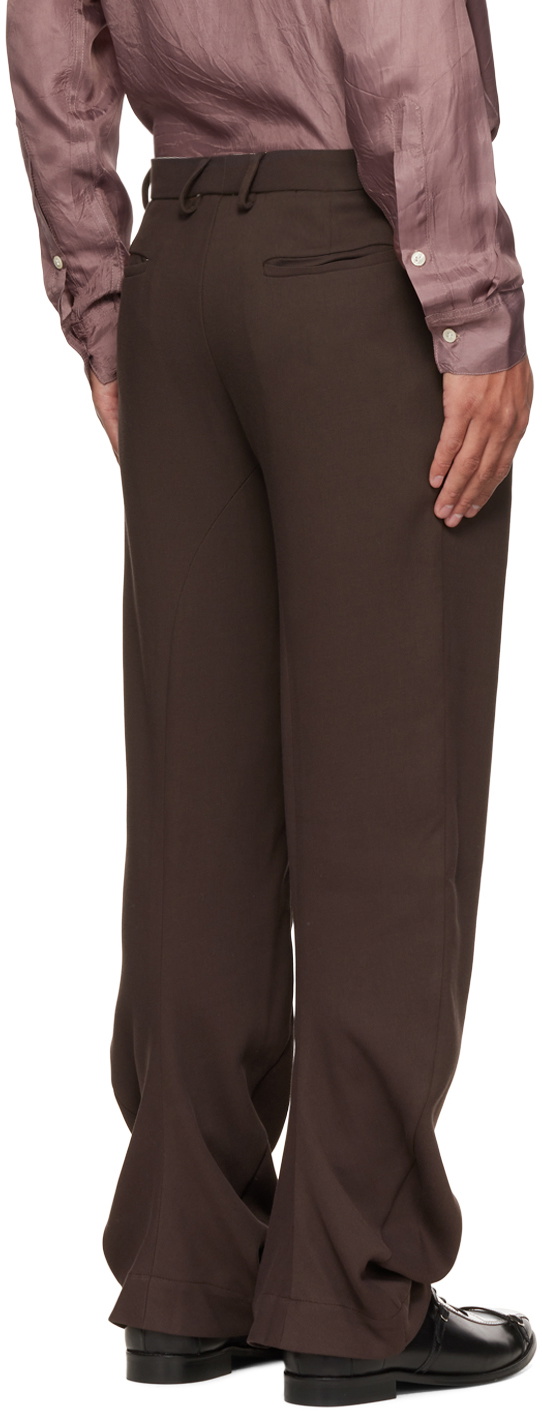 Edward Cuming Brown Draped Trousers