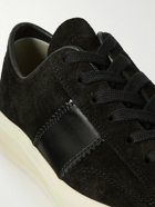 TOM FORD - Cambridge Leather-Trimmed Suede Sneakers - Black