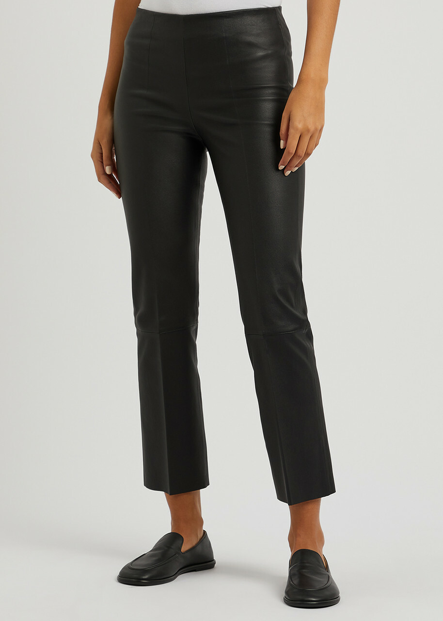 BY Malene Birger Florentina Cropped Leather Leggings Black