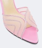 Mach & Mach Rainbow embellished mesh mules