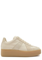 Maison Margiela Replica Wedge Panelled Leather Sneakers Beige