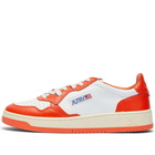 Autry Men's 01 Low Contrast Sneakers in White/Orange