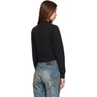 Palm Angels Black Neck Logo Fitted Sweatshirt