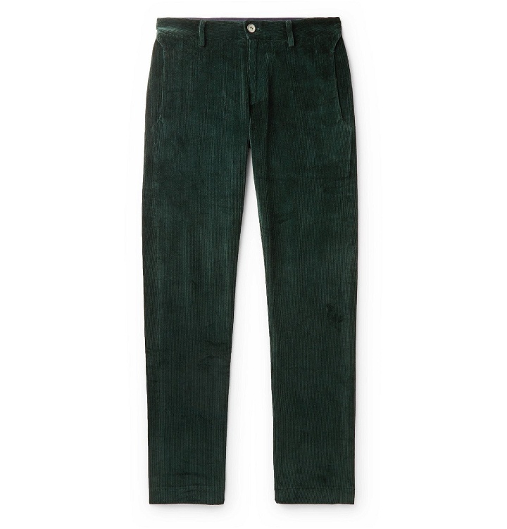Photo: Sease - Slim-Fit Cotton-Blend Corduroy Trousers - Green
