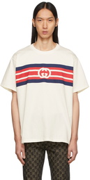 Gucci White Interlocking G Stripe T-Shirt