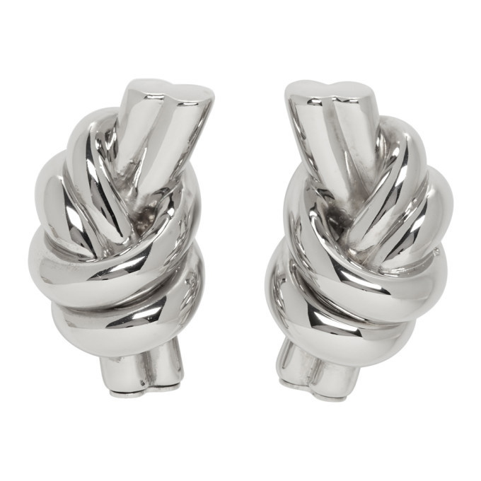Photo: JW Anderson Silver Metallic Knot Earrings