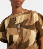 Isabel Marant Janis beaded leather-trimmed pendant necklace