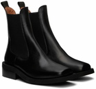 GANNI Black Square Toe Chelsea Boots