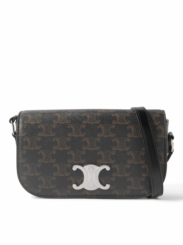 Photo: CELINE - Triomphe Leather-Trimmed Logo-Print Coated-Canvas Messenger Bag
