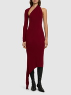 COURREGES One Shoulder Crepe Jersey Long Dress
