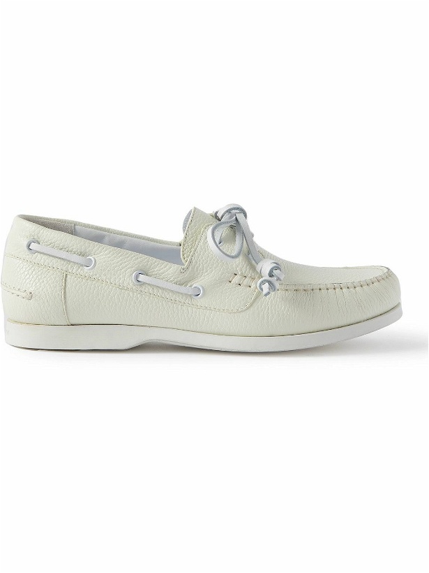 Photo: Manolo Blahnik - Sidmouth Full-Grain Leather Boat Shoes - Neutrals