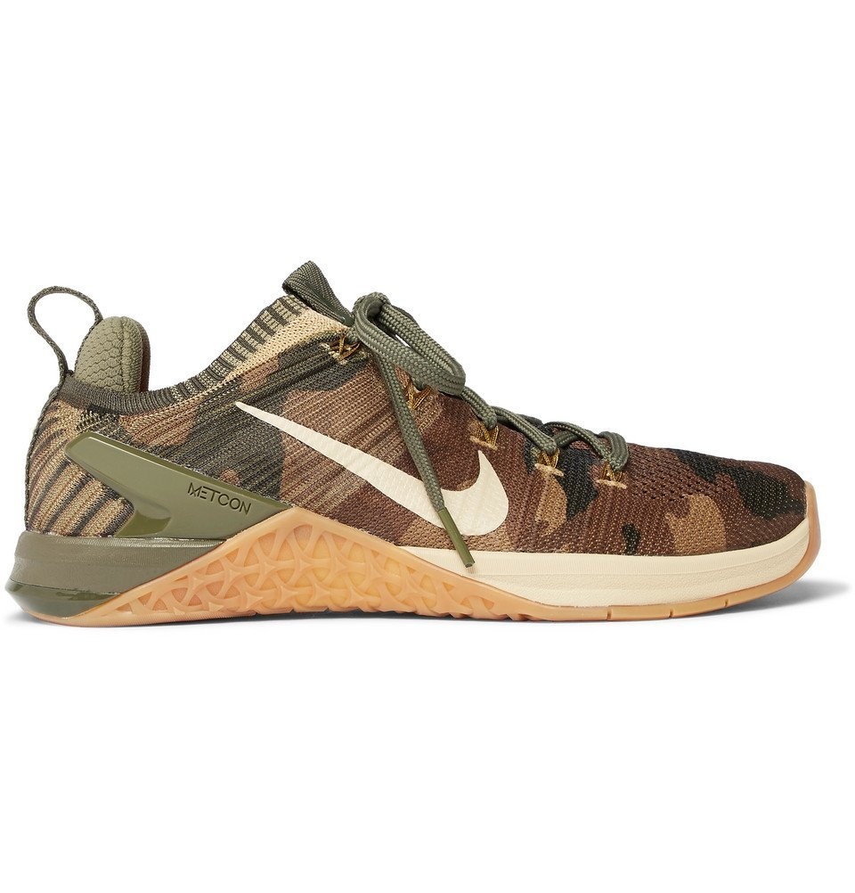Nike Training - Metcon Rubber-Trimmed Camouflage-Print Flyknit 2 Sneakers - Green Nike Training