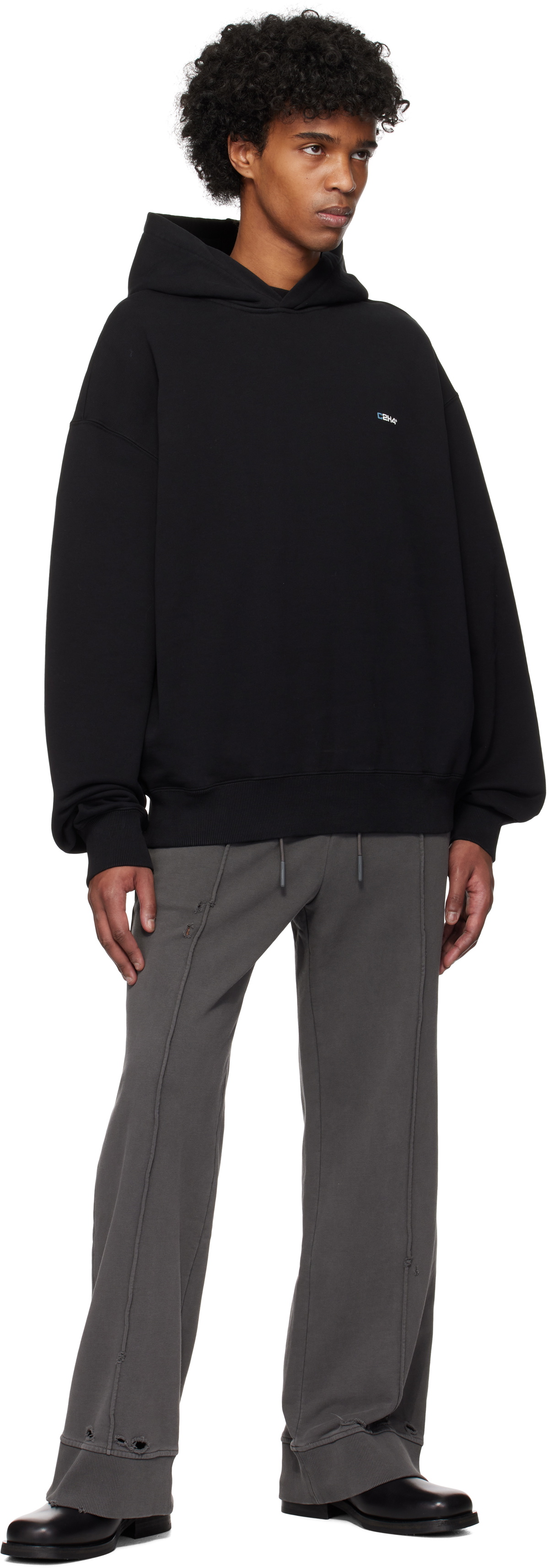 C2H4 Black Staff Uniform Logo Hoodie