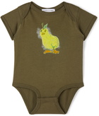 Collina Strada SSENSE Exclusive Baby Khaki Pear Printed Bodysuit