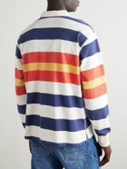 Drake's - Striped Cotton-Jersey Polo Shirt - Blue