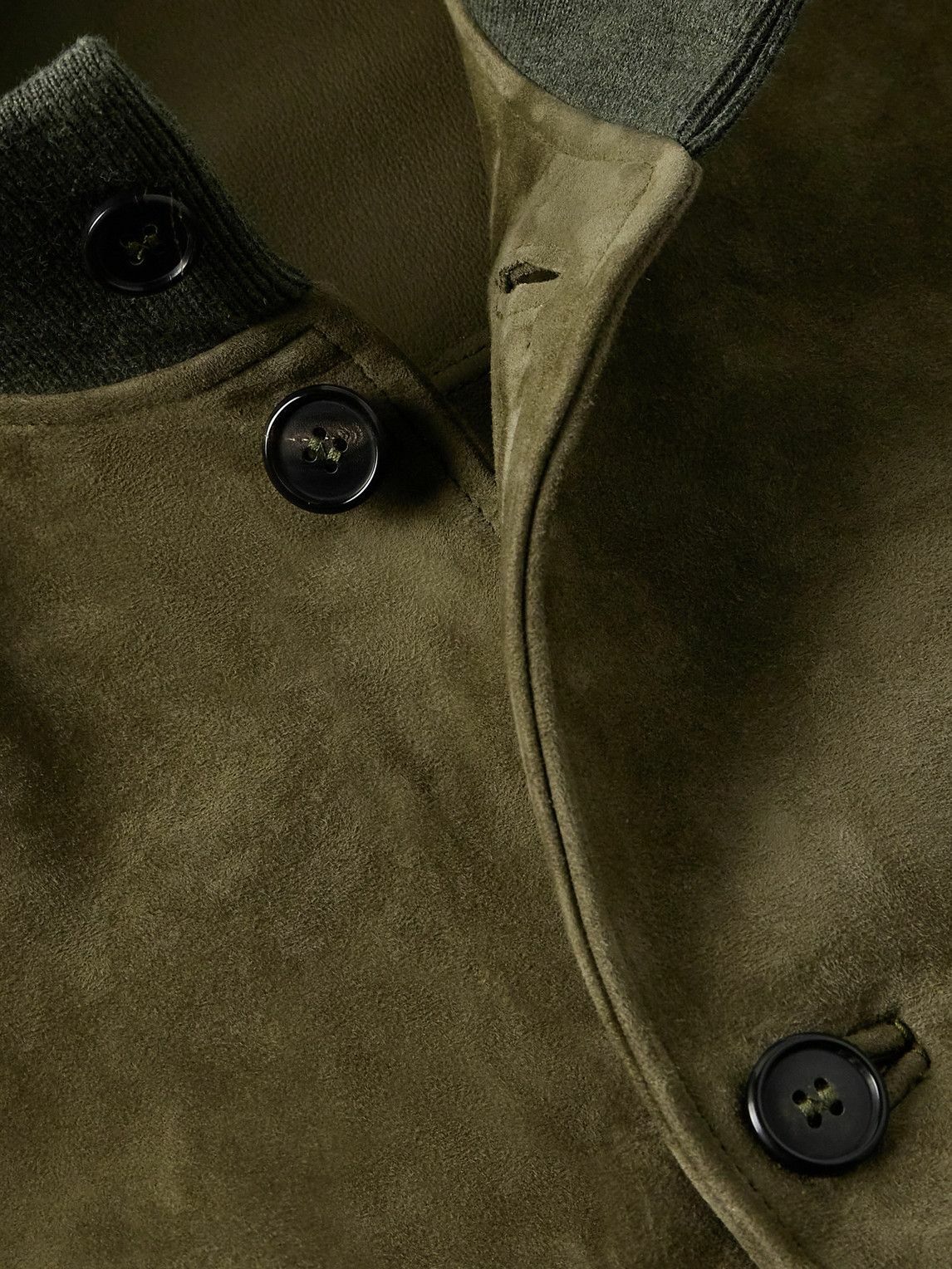Sid Mashburn - Suede Bomber Jacket - Green
