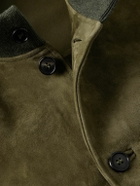 Sid Mashburn - Suede Bomber Jacket - Green