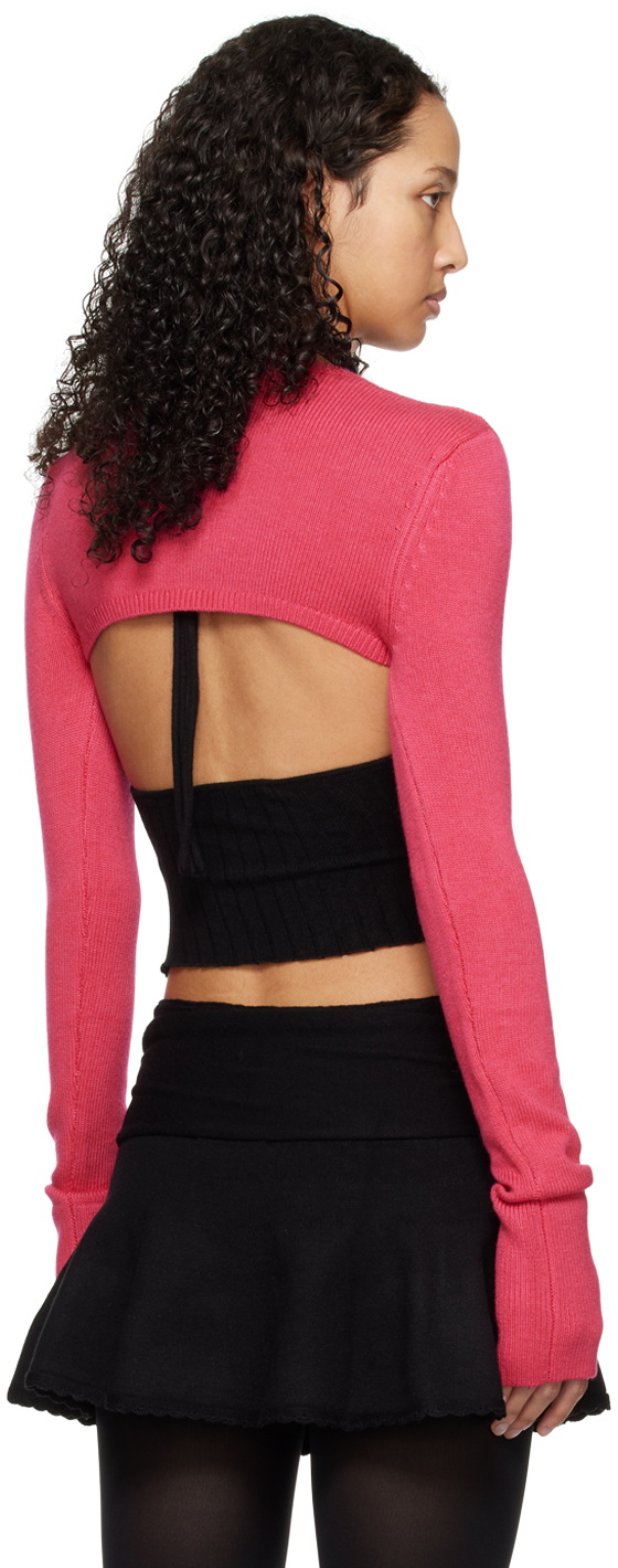 GUIZIO Pink Micro Cardigan