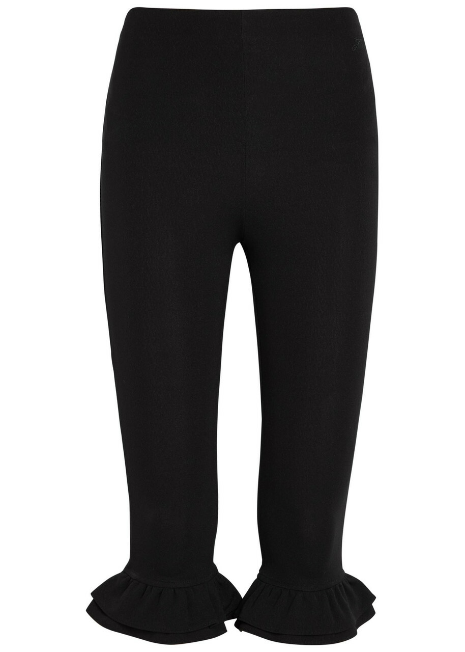 Jacquemus Le Bermuda Playa Ruffled Jersey Capri Trousers Black