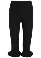 Jacquemus Le Bermuda Playa Ruffled Jersey Capri Trousers Black