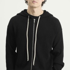 Rick Owens Men's Zip Knitted Hoodie in Black