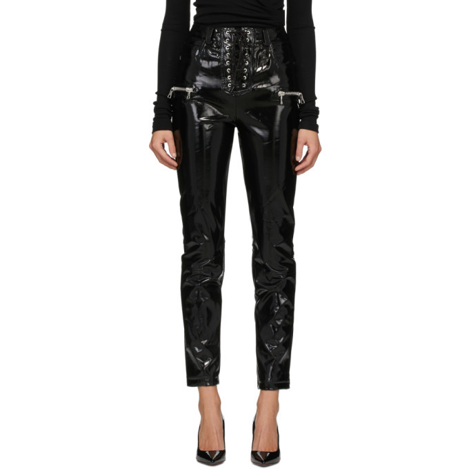 Photo: Unravel Black Vinyl Lace-Up Trousers