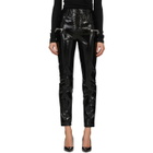 Unravel Black Vinyl Lace-Up Trousers