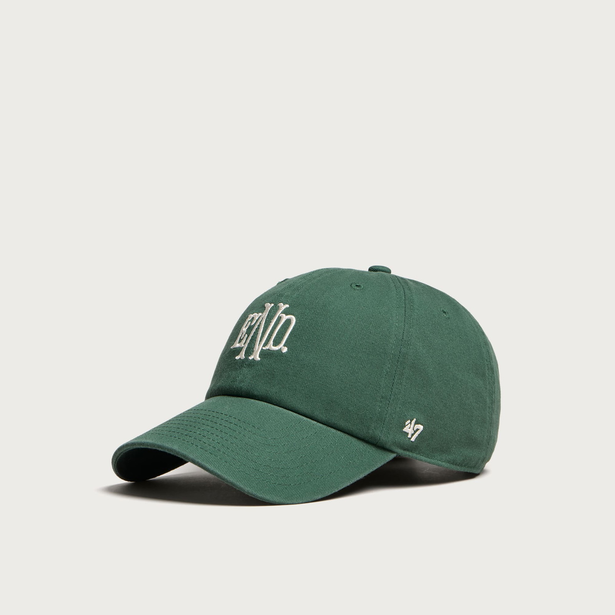 END. Monogram Clean Up Cap in Dark Green